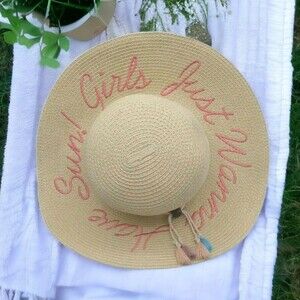 Disney x Junk Food Beach Sun Hat Girls Just Wanna Have Sun! One Size Coastal